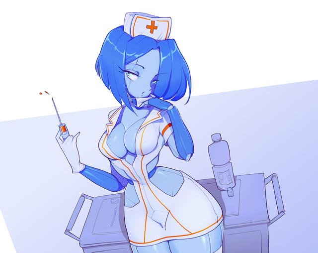 robot girl in nurse outfit